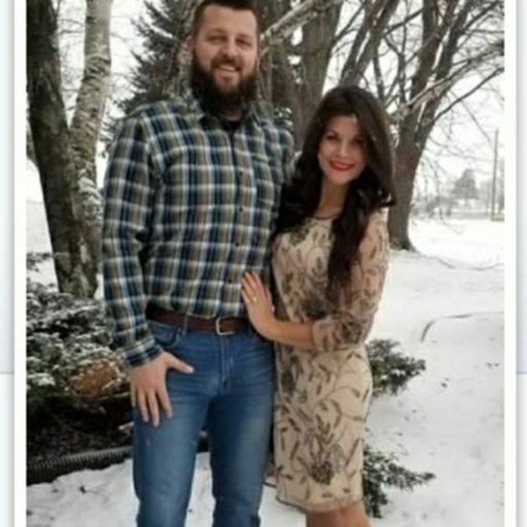 Champagne Sequin and Beaded Dress Size 8 - Picture 6 of 6